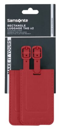 זוג תגי שם סמסונייט למזוודה Samsonite אדום