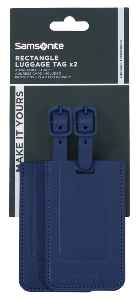 זוג תגי שם סמסונייט למזוודה Samsonite כחול