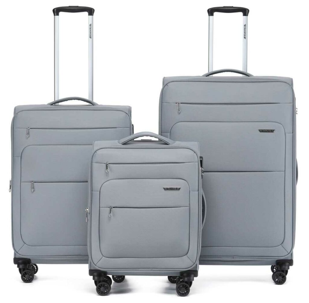 Trooper London set grey סט שלישיית מזוודות